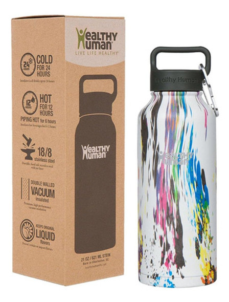 Healthy Human Botella Agua Acero Inoxidable 32oz Naranja 0