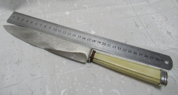 Antiguo Cuchillo Acero Carbón Carbono Cabo Hueso Plata 925 1 Antiguo Cuchillo Acero Carbón Carbono Cabo Hueso Plata 925 1