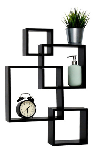 Kinbor Intersecting Squares Flotante Estante Montado En La P 0