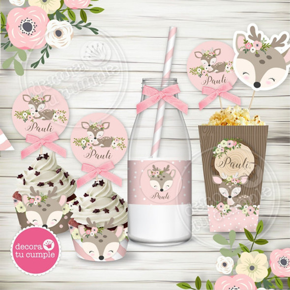 Kit Imprimible Ciervita Bosque Cumpleaños Invitación 2 1