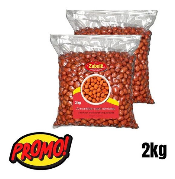 Amendoim Apimentado Premium 2kg - Crocante E Delicioso 0