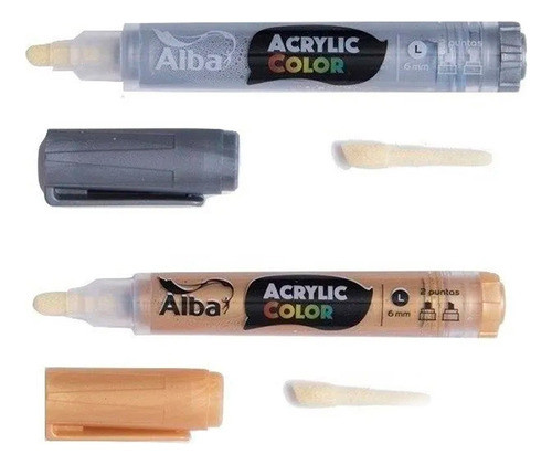 Marcadores Acrilicos Alba Acrylic Color 6mm Oro/plata 0