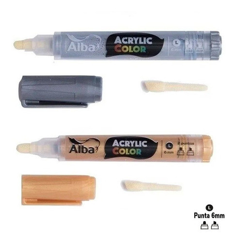 Marcadores Acrilicos Alba Acrylic Color 6mm Oro/plata 1
