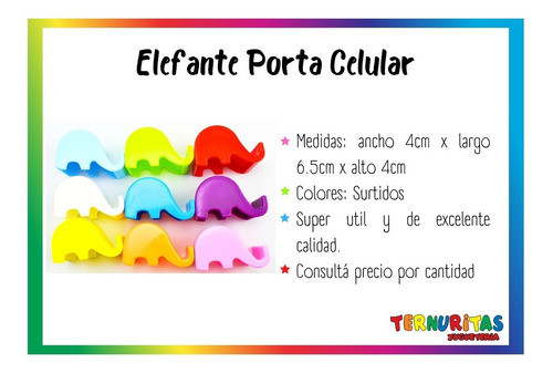 Elefante Porta Celular Tablet X62 Color Soporte X Mayor Ap 1