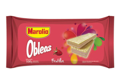 Pack X 3 Unid Oblea  Frutilla 100 Gr Marolio Galletitas Dul 0