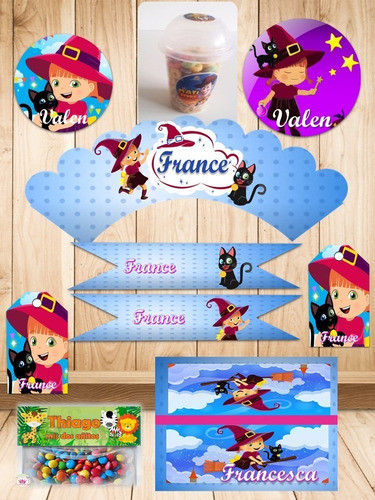 Brujita Tatty Y Misifu Kit Imprimible Nuevo! Candy Editable 1