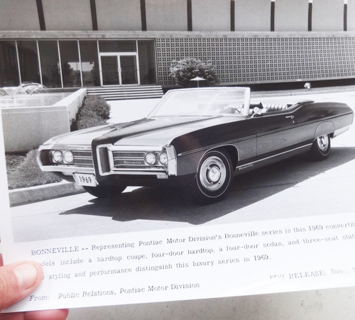 Foto Antigua Pontiac Bonneville 1969 No Folleto Manual Auto 0