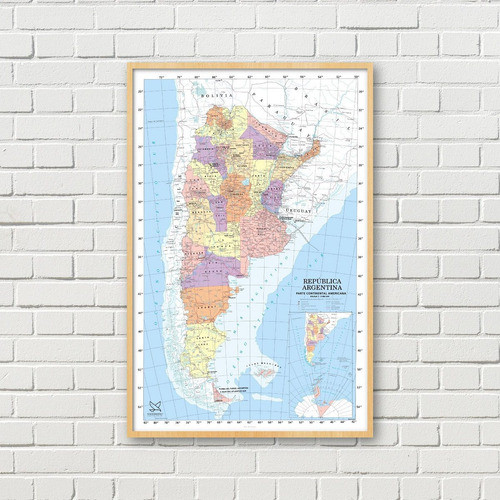 Mapa Político República Argentina 98cmx61cm 0