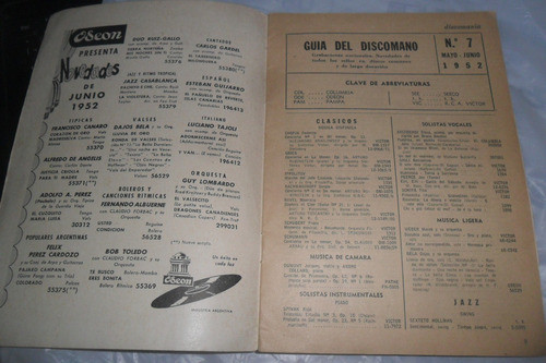 Discomania 1952 Discografia De Carlos Gardel Musica Tango 1