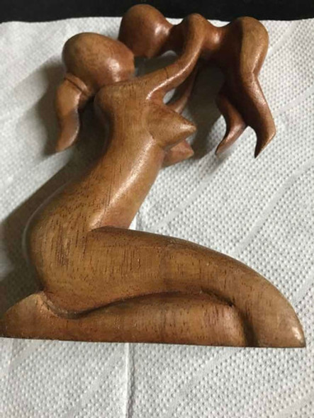 Figura Madre E Hijo ,de Colección,realizada En Madera,única 0