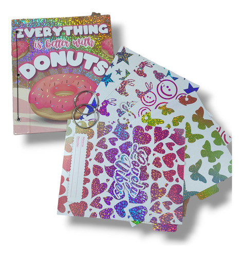 Carpeta Escolar N°3 2 Tapas + Asignaturas + Ganchos Brillosa 0