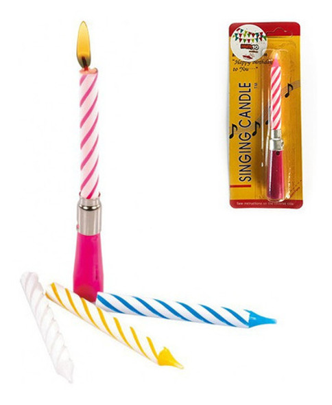 4 Velas Musicales Led Espiral Colores Surtidos Cumpleaños 0