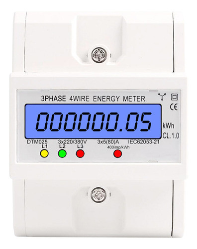 Medidor De Energia De 3 Fios Da Fase 4 220/380v 5-80a Com Lu 0