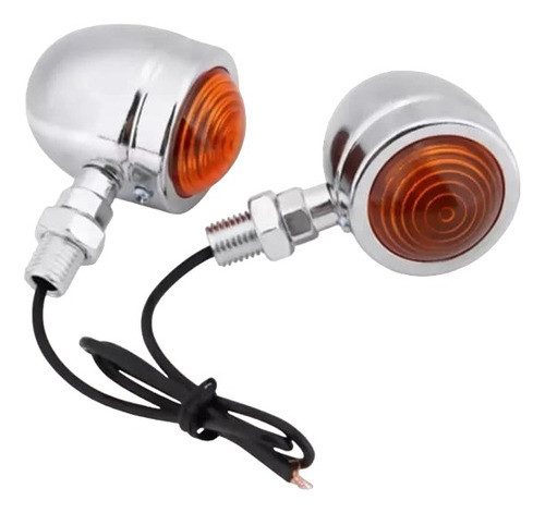 2 Setas Corpo Metal Bullet Prata Motos Custom Racer Bobber 1