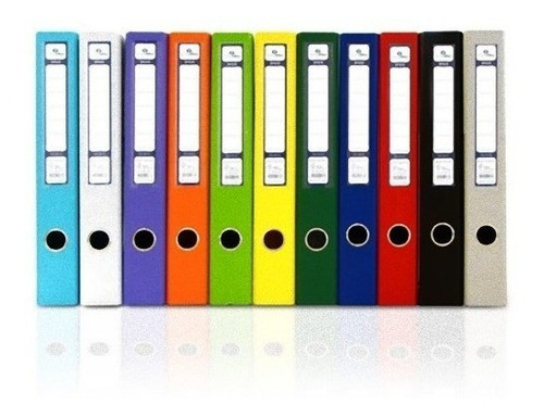 Carpeta Bibliorato Oficio Azul Forrado Tela Lomo Angosto 0