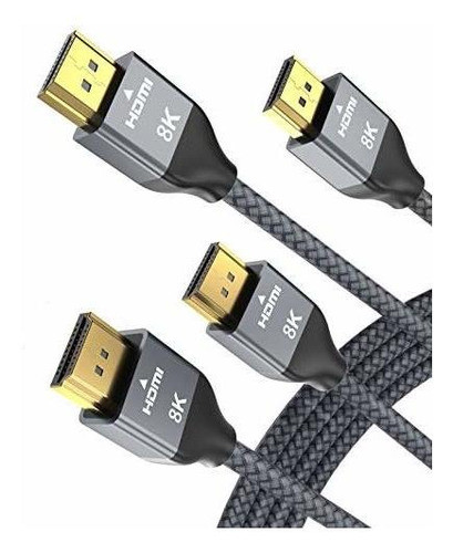 2 Cables Hdmi 2.1 8k Certificado 2mt Hdcp 2.3 Basesailor -wt 0