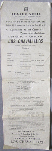 Antiguo Programa Teatro Solis Los Chavalillos 1948 0