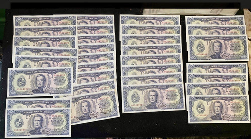 Billete Uruguay Antiguo, 30 Billetes S/c 50 $ , Correlativos 0