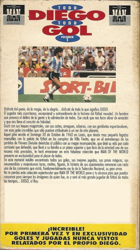 Diego Maradona Vhs Todo Diego Todo Gol 1