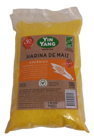 Harina De Maiz Organico Yin Yang Sin Tacc 500g X2 Unidades 0