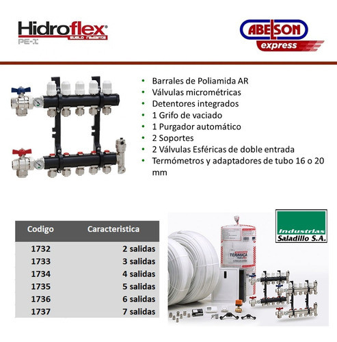 Hidroflex Colector 2 Circuitos 20mm  Standard Poliamida 1732 1
