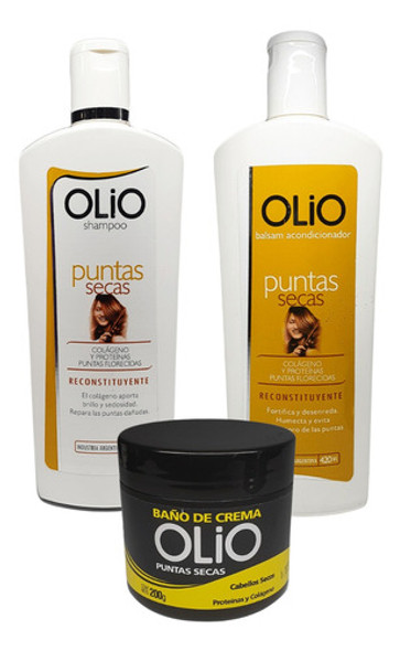 Kit Olio Shampoo + Acon+ Baño Puntas Secas Colágeno - 3c 0