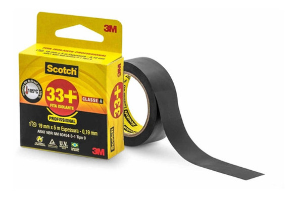 Kit 10 Fitas Isolante 3m Scotch 33+    19mmx5m 1