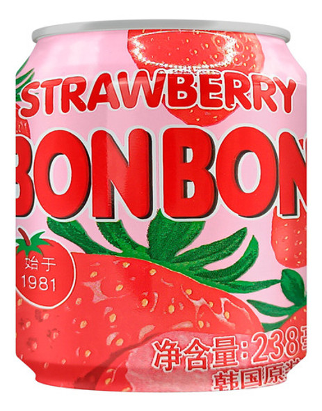 Suco Coreano C/ Pedaços De Morango Bonbon 235ml 0