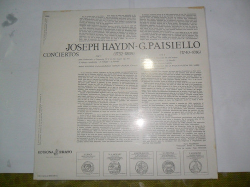 J Haydn G Paisiello Veyron Lacroix Kotrona Erato Disco Lp 1