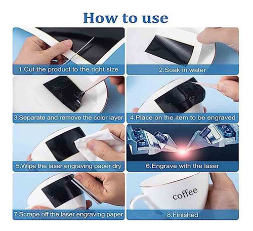 12 Peças De Papel Preto Para Marcação A Laser, 39x27cm Laser 1