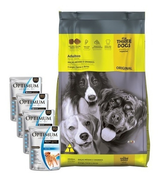 Alimento Perro Adulto Three Dog 20 Kilos De Regalo Extra Vip 0