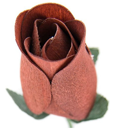 Rosas Artificiales De Madera 8 Pimpollo Cerrado Chestnut 1