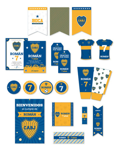 Kit Cumple Candy Imprimible Boca Juniors 0