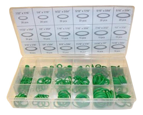 Caja De O Ring 270 Piezas 7/32 11/16 Verde 0