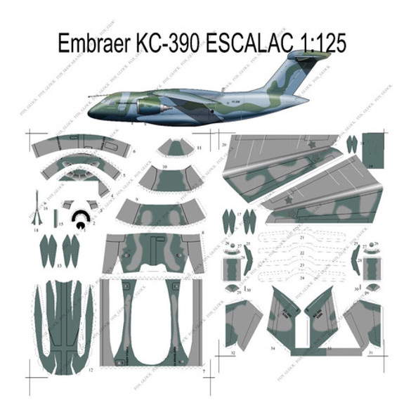 Embraer Kc-390 Escala 1.125 Papercraft 0