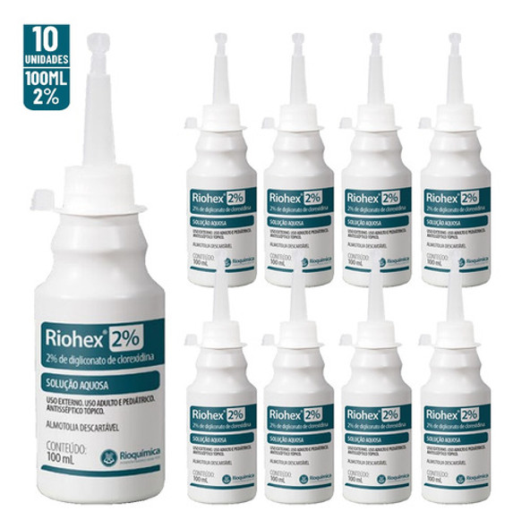 Clorexidina 2% Riohex Solução Aquosa 100ml 5 Unidades 1