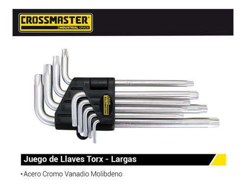 Juego De 9 Llaves Torx T-10 A T-50 Profesional Crossmaster 1