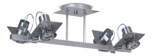 Plafon 4 Luces Aluminio Cabezal Movil Apto Led 0