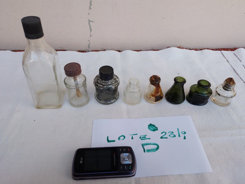 Lote Antiguos Frascos Vidrio Variados Tinta Pelikan Lote D 1