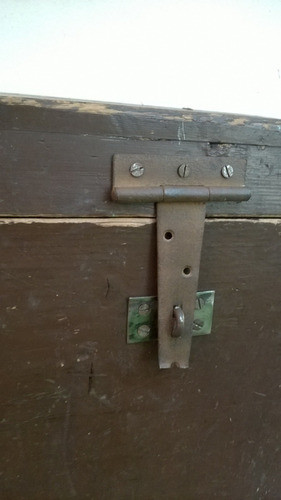 Antiguo Baúl No Arcon En Pino Oregon Con Herrajes 98x64x84 1