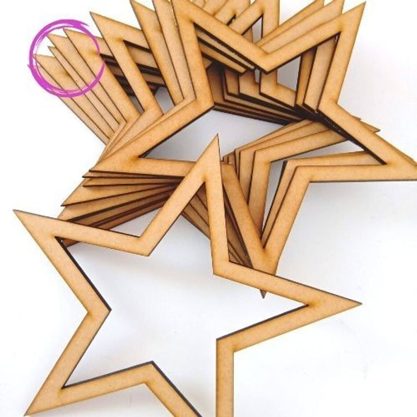 Estrella Calada Atrapasueño Fibrofacil Mdf 20cm X 10 Unid. 0