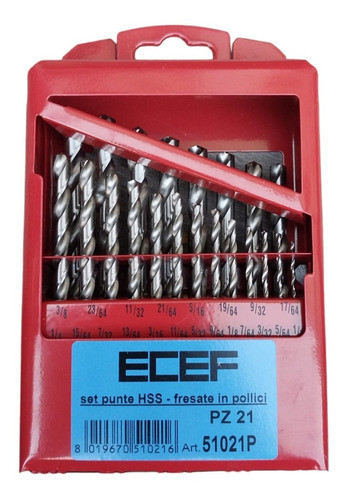 Juego De Mechas Rectificadas Pulgadas - 21pz Ecef Italia 1
