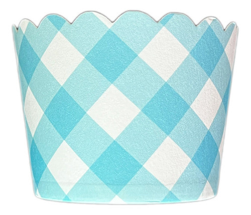 Forminha Para Cupcake De Papel Xadrez Vichy Azul Claro 20 Un 0