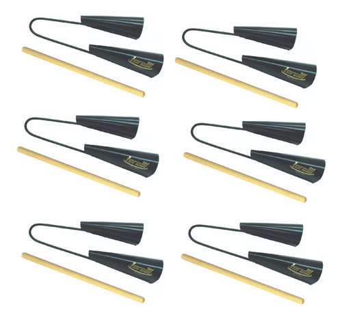 Agogo Torelli Medio Preto To018 - Kit 6 0