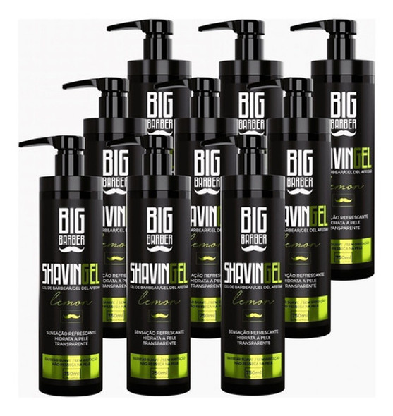 Shaving Gel De Barbear Big Barber 750ml Limão Kit 9 Unidades 0