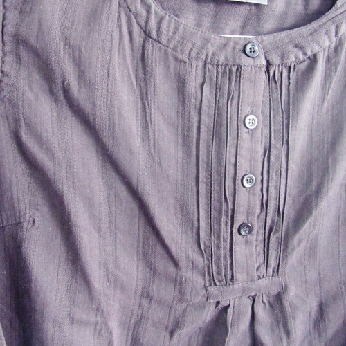 Blusa De Algodon Manga Larga Abotonada Rayas Verticales 1