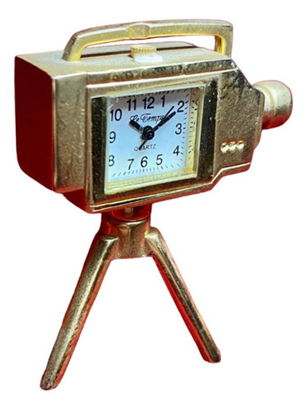 Reloj Le Temps Antigua Cámara Filmadora Miniatura Dorado New 0 Reloj Le Temps Antigua Cámara Filmadora Miniatura Dorado New 0