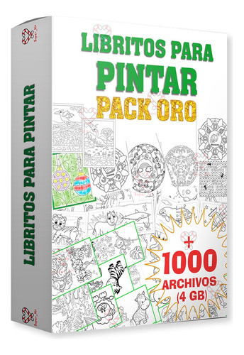 Kit Imprimible Libritos Para Pintar Mega Pack Oro 0