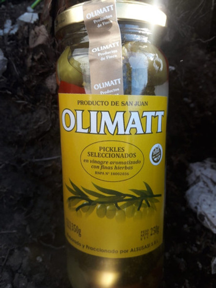 Pickles Seleccionados En Vinagre Olimatt. Origen San Juan 1