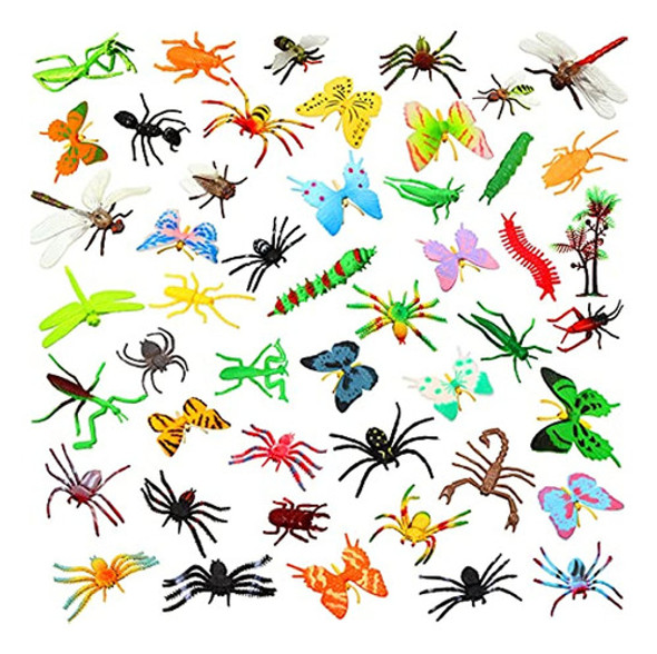 48 Piezas De Insectos De Plástico, Insectos Falsos, Varios J 0
